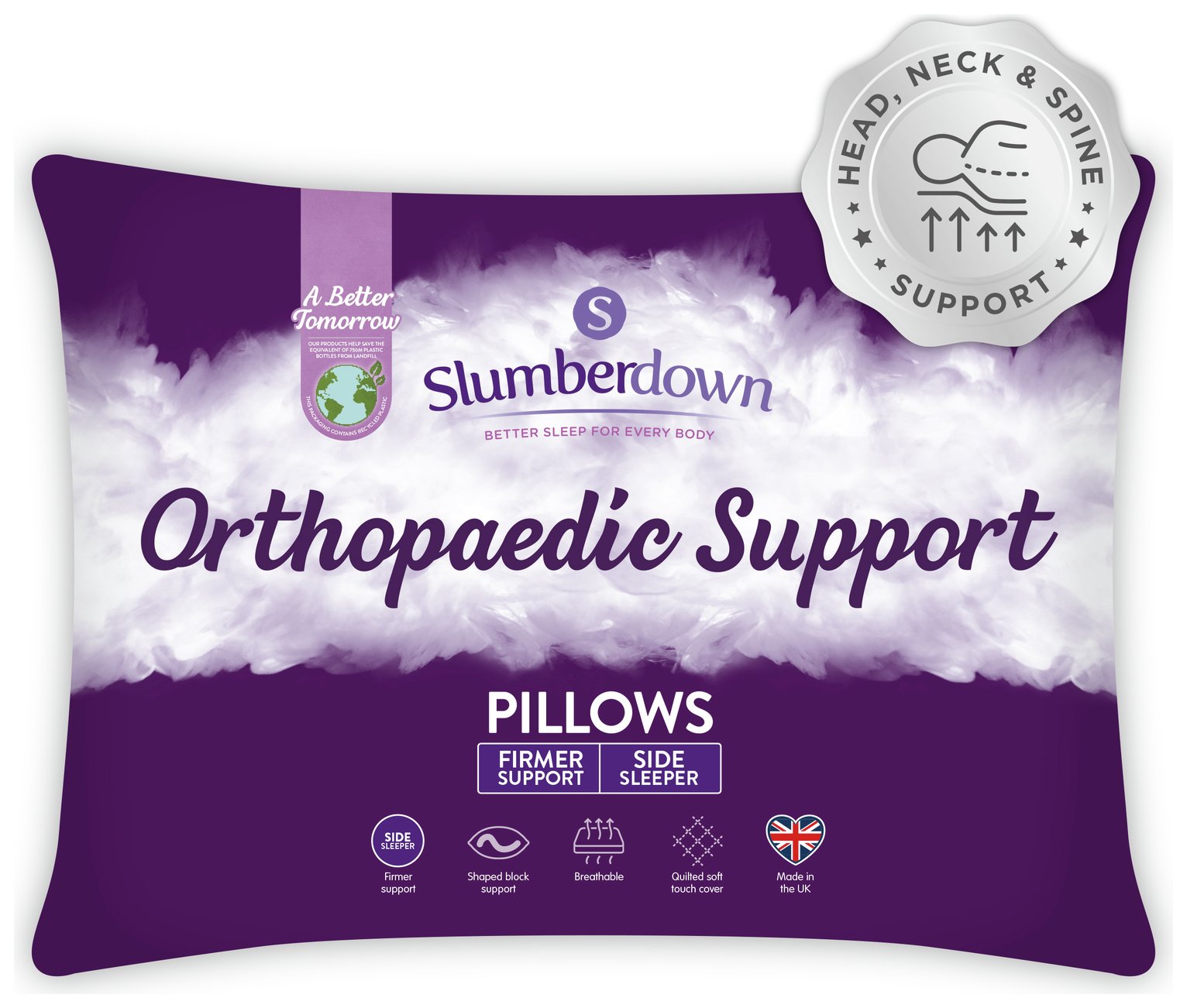 Slumberdown S-Shaped Orthopaedic Pillow