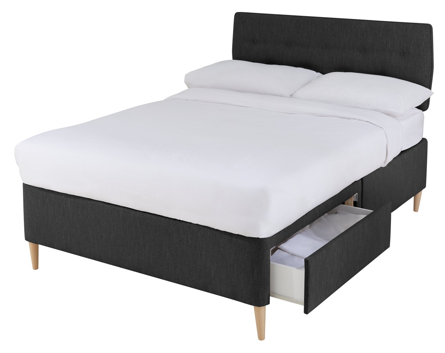 Argos Home Skandi 800 Pocket Kingsize Divan - Charcoal