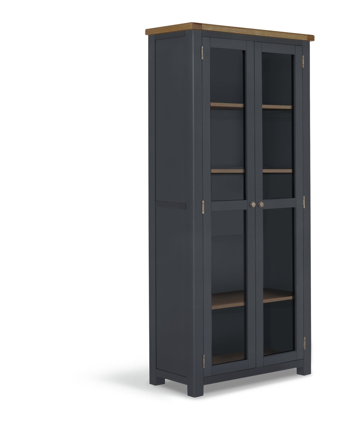 Argos Home Kent 2 Door Oak & Oak Veneer Display Cabinet-Grey Review