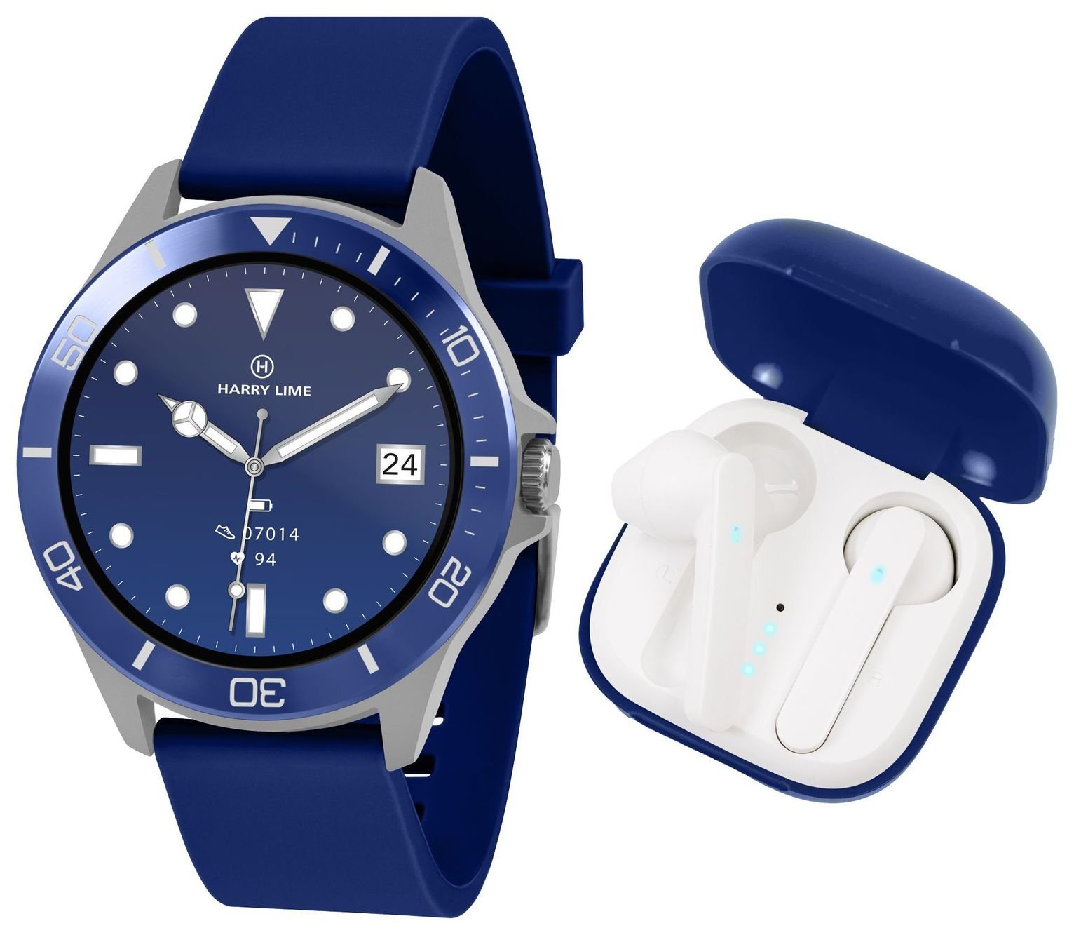 Harry Lime Navy Smart Watch And Ear Bud Set