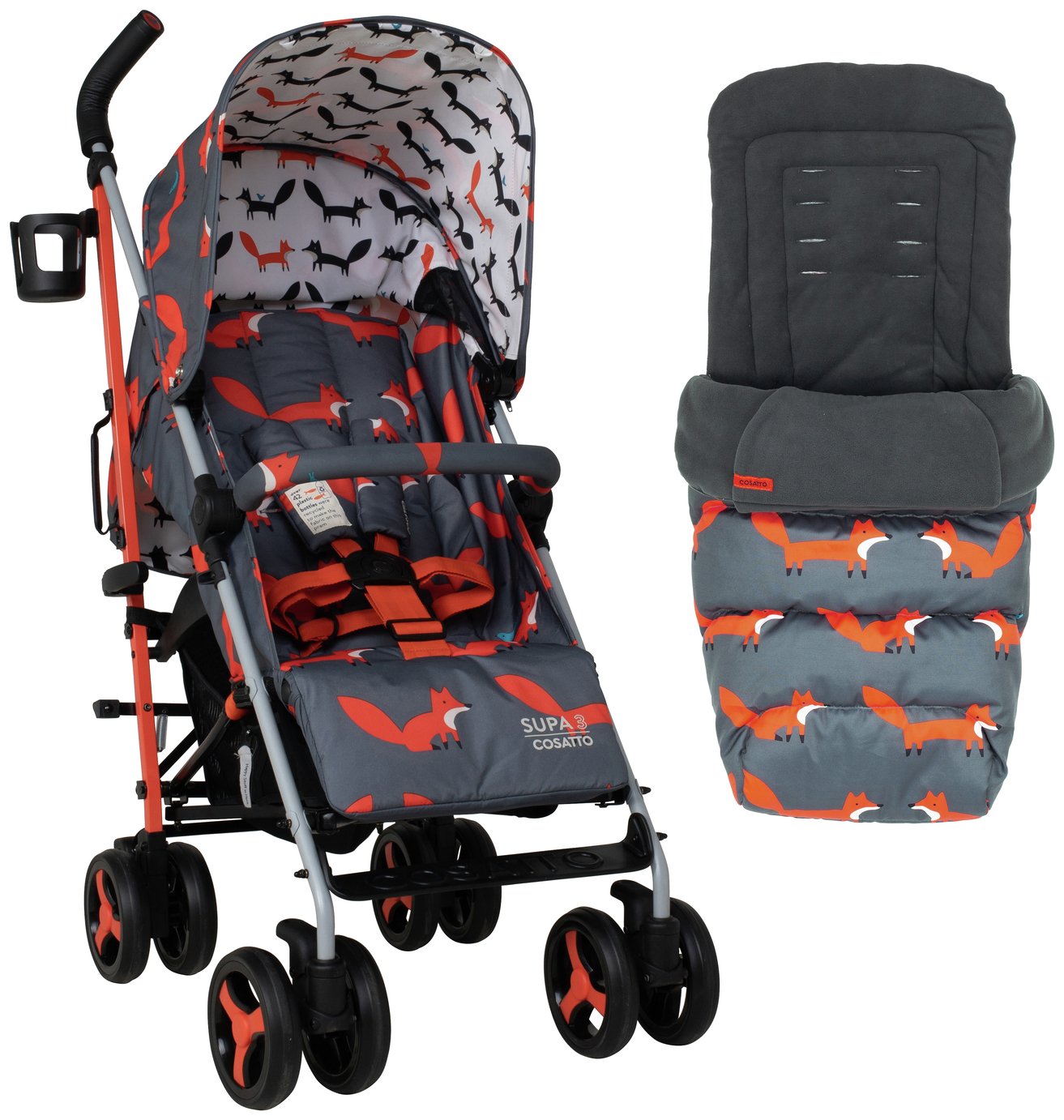 Cosatto Supa 3 Charcoal Mister Fox Pushchair