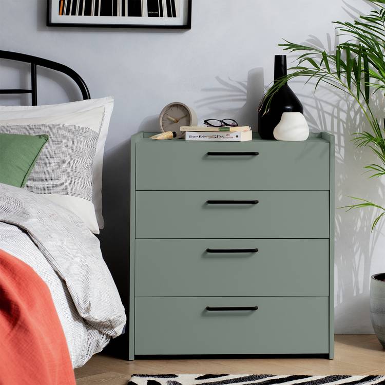 Habitat Oldham Wide 4 Drawer Chest - Green 0