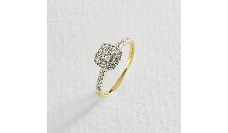 Revere 9ct Yellow Gold 0.35ct Diamond Engagement Ring - Q