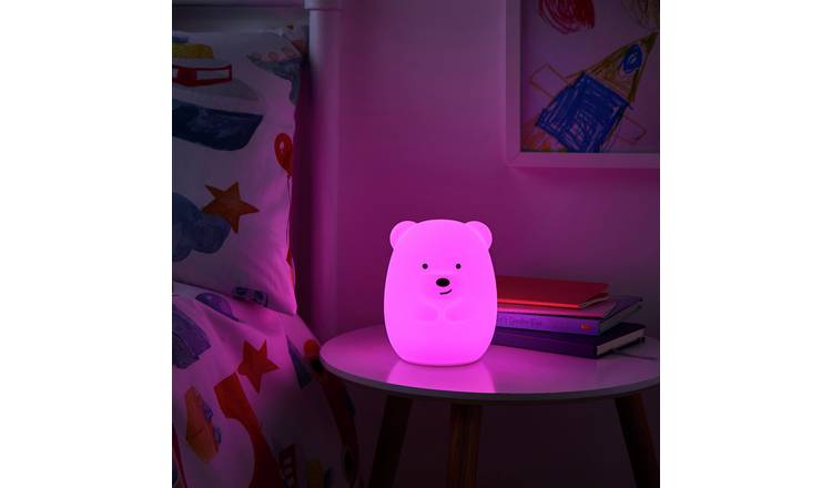 Glow Kids Bear LED Silicone Night Table Light- Multicoloured