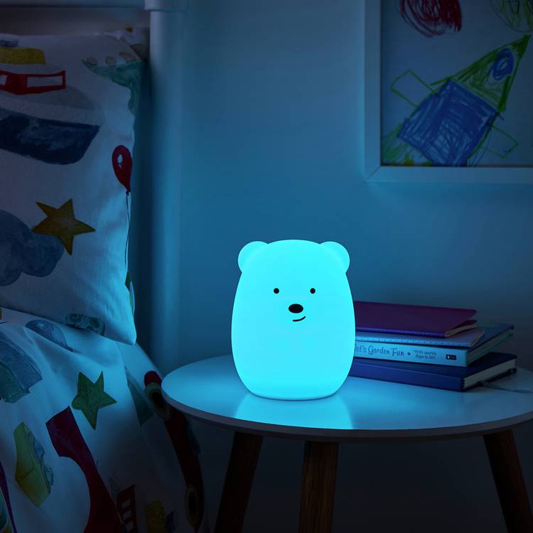Glow Kids Bear LED Silicone Night Table Light- Multicoloured 0