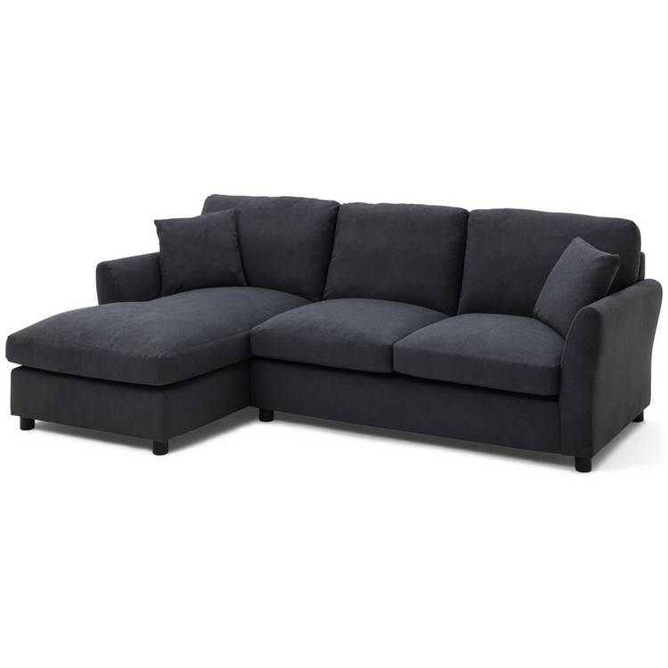 Argos Home Aleeza Fabric Left Hand Corner Sofa - Charcoal 0