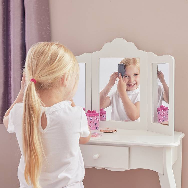 Liberty House Kids Dressing Table And Stool - White 0