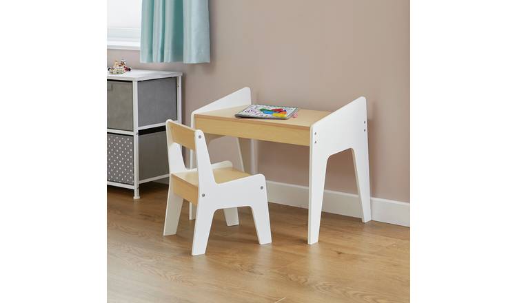 Argos childrens wooden table best sale and chairs