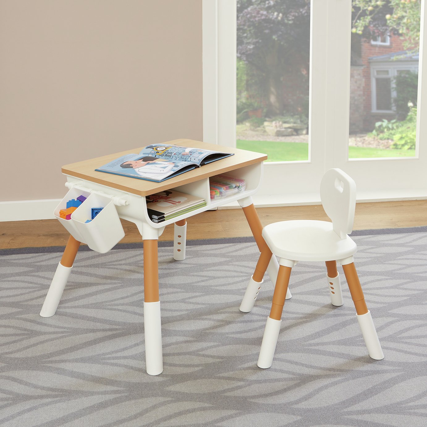 Buy Liberty House Kids Adjustable Desk And Chair Set Wood White Kids   3124732 R Z001C