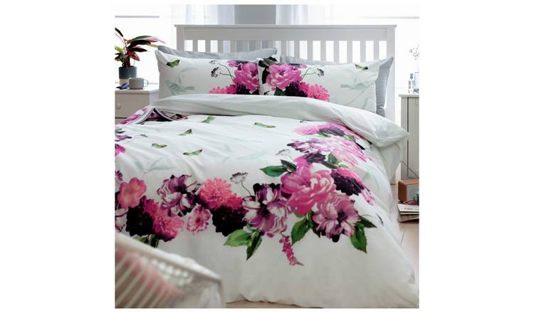 Buy Argos Home Mint Peony Bedding Set Double Duvet Cover