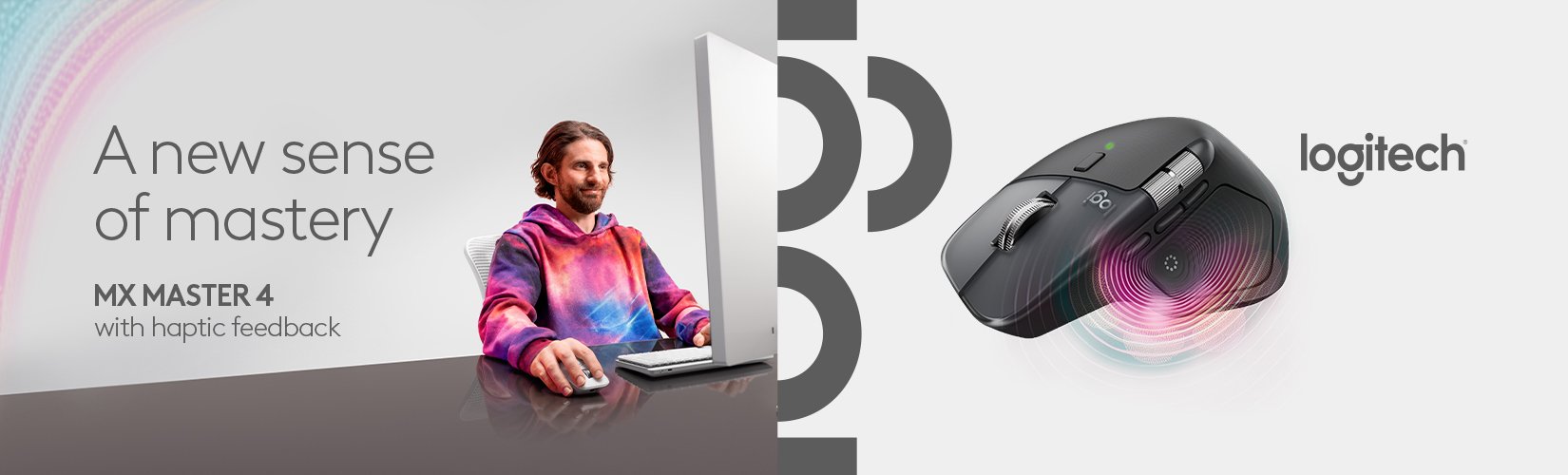 A new sense of mastery. MX Master 4 with haptic feedback. 