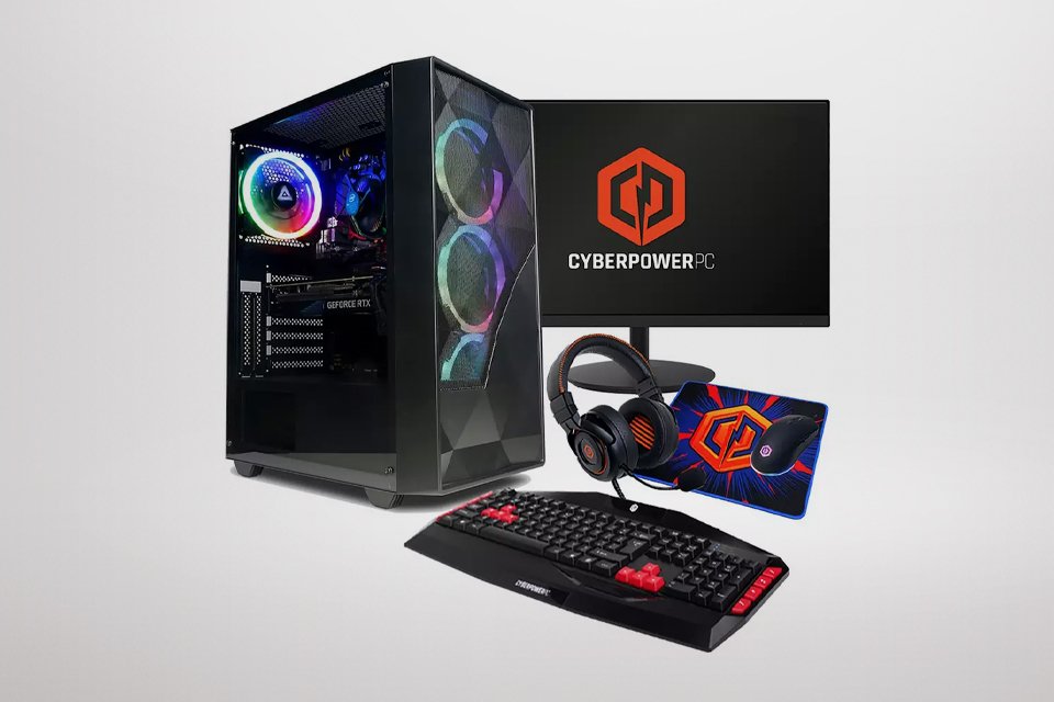 A CyberPowerPC i5 16GB 1TB RTX 4060 Gaming PC Bundle.