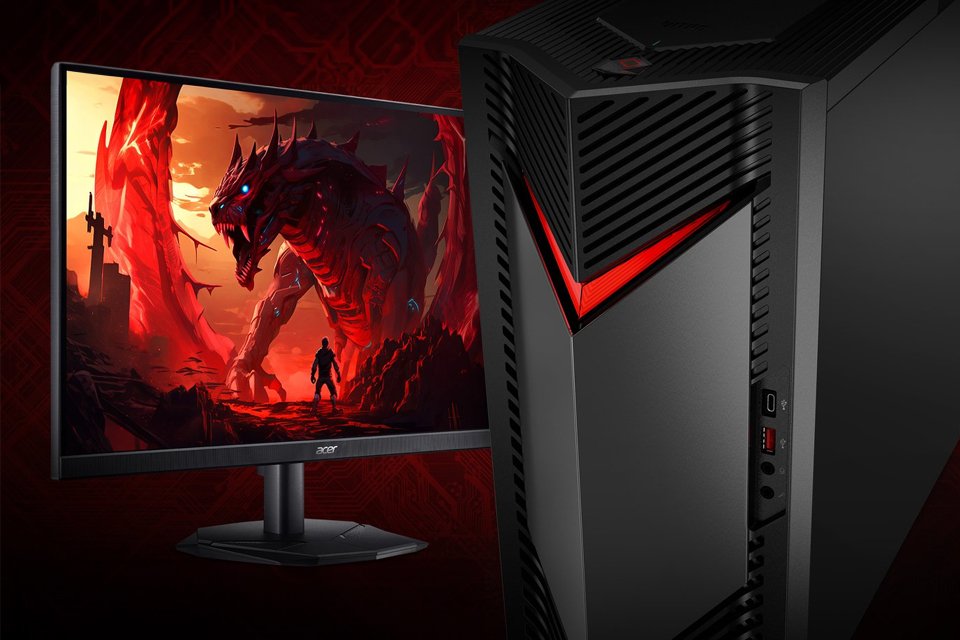 An Acer Nitro N50-650 i5 16GB 512GB gaming PC & 24in monitor.