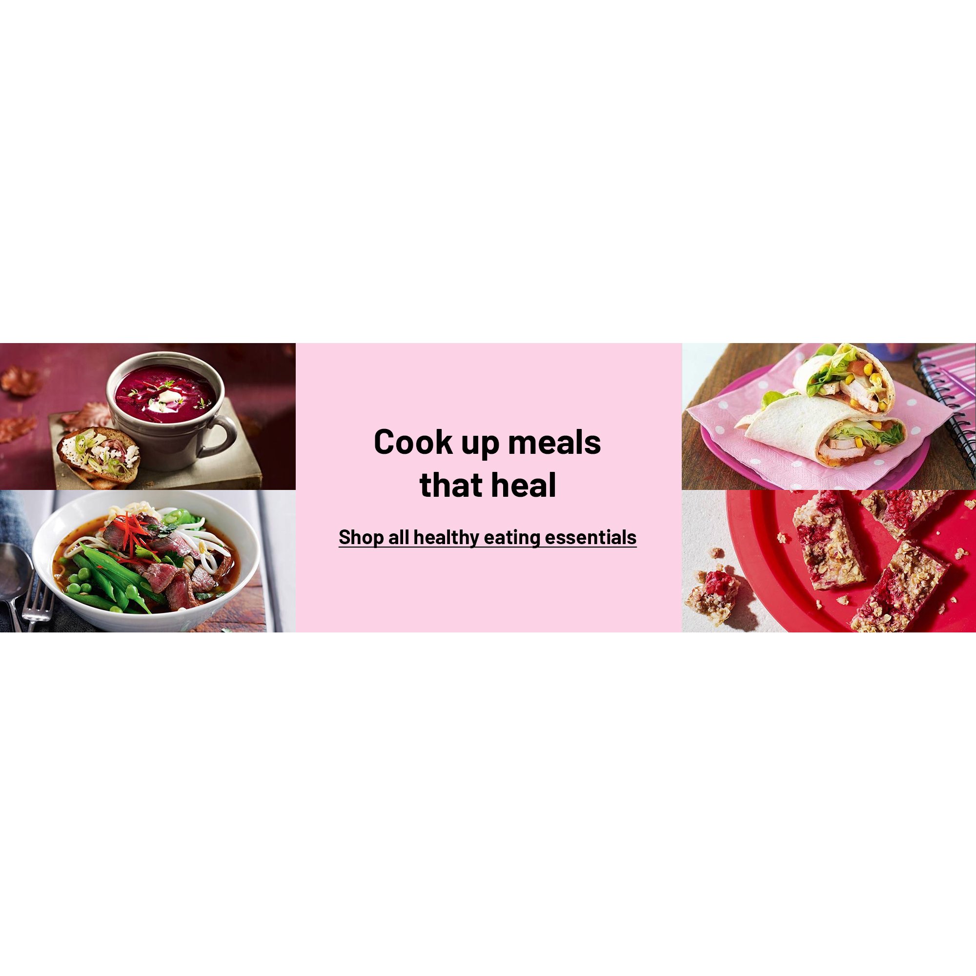 A collage of healthy meal recipes from Sainsburys.