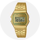 A golden Casio men's watch.