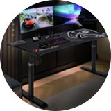 A black X-Rocker Cougar XL Height Adjustable Gaming Desk.