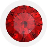 Red round shaped garnet gemstone