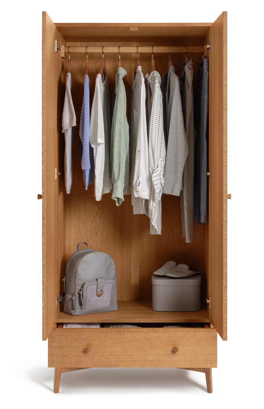Buy Habitat Kirk Oak 2 Door 1 Drawer Wardrobe - Natural