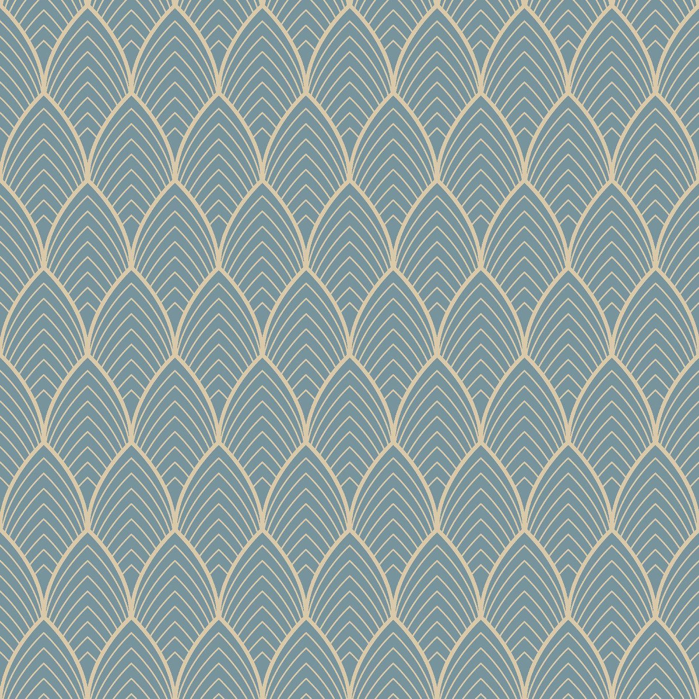 Superfresco Easy Bercy Blue & Gold Wallpaper