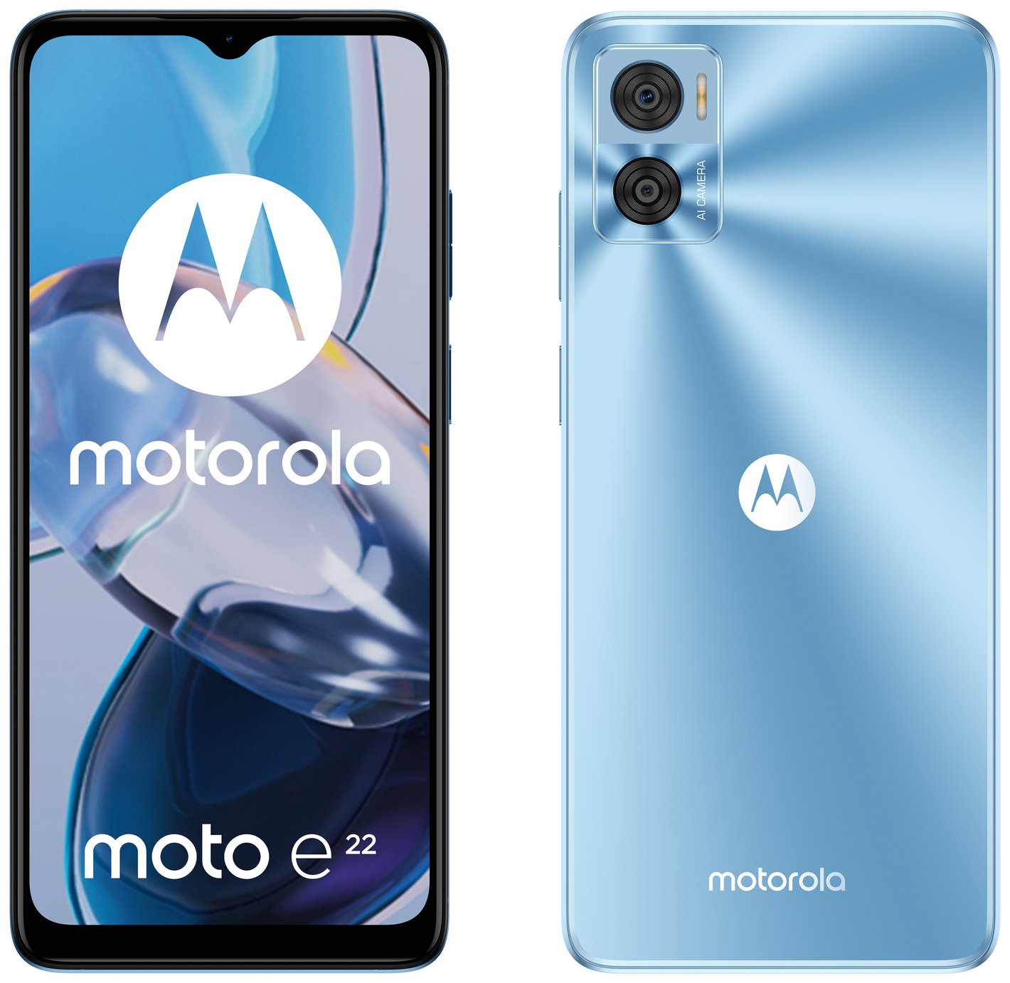 SIM Free Motorola E22 64GB Mobile Phone - Blue