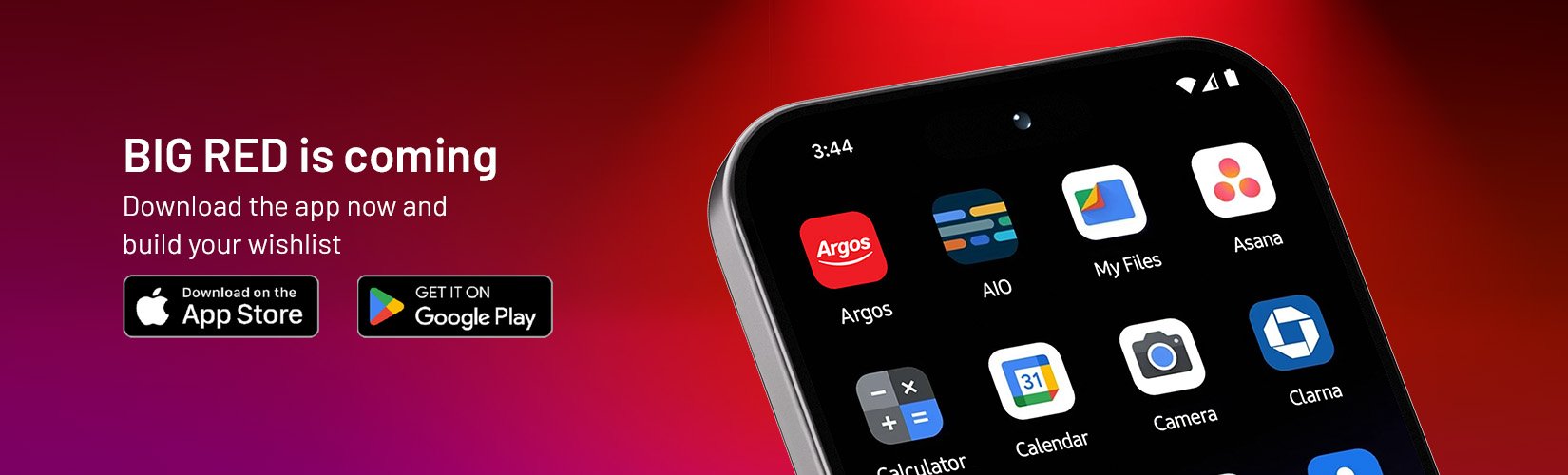 BIG RED is coming. Download the app now and build your wishlist.