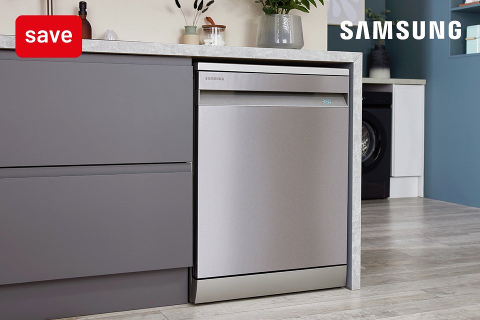 Free installation on selected Samsung large kitchen appliances.