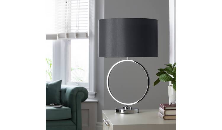 Argos Home Chrome Ring 55cm Metal Table Lamp - Chrome & Grey