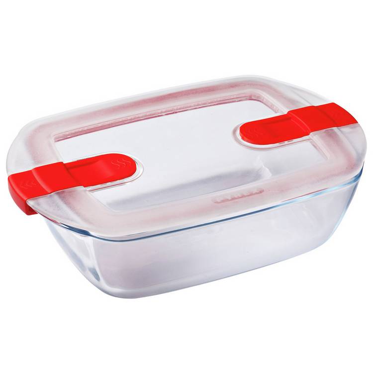 Pyrex Cook & Heat Rectangular 1L Dish With Lid 0