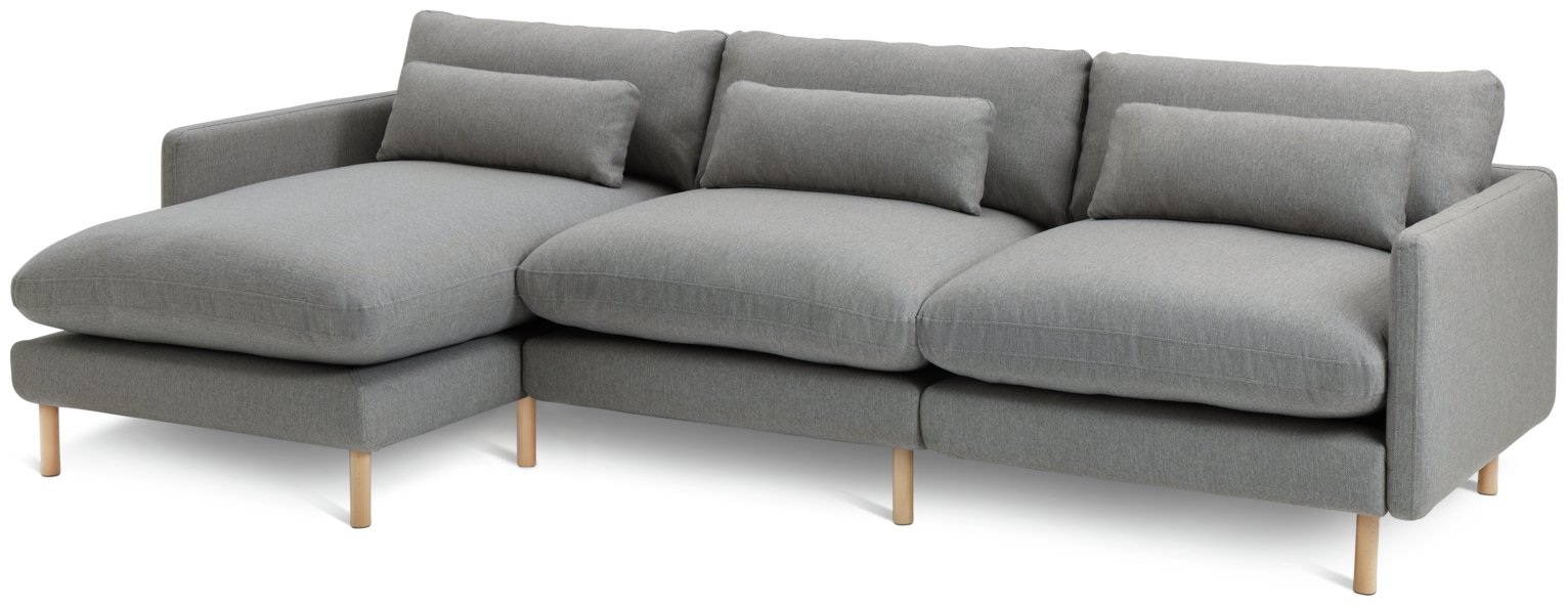 Habitat Paola Left Hand 4 Seater Chaise Sofa Set - Grey