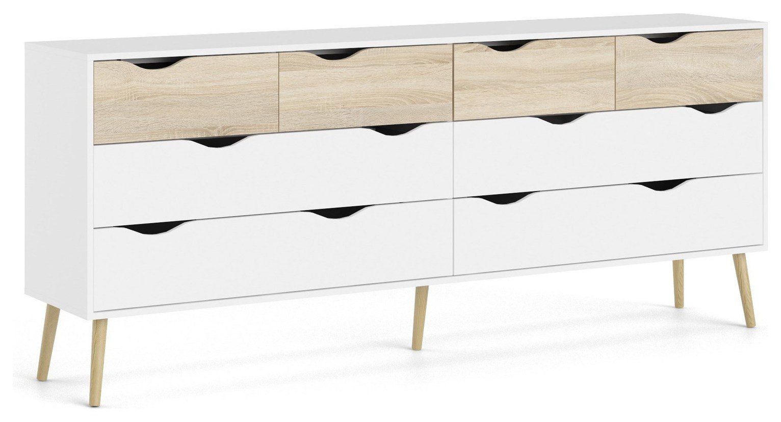 Tvilum Oslo 4 4 Drawer Chest - White and Oak