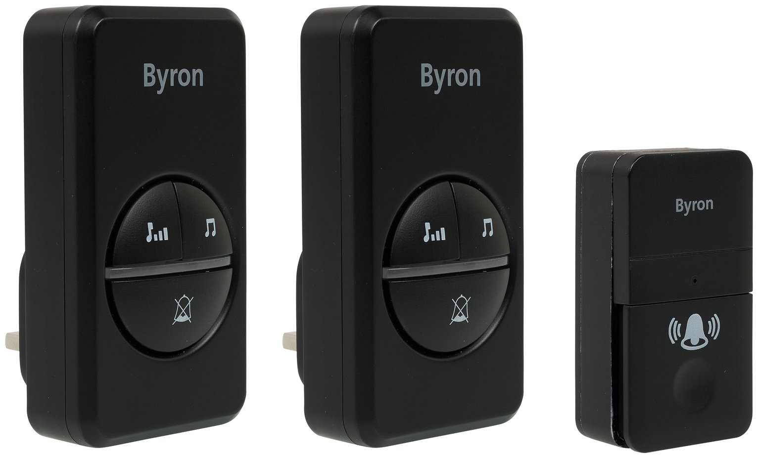 Byron DBY-23455BS 100m Plug-In Doorbell - Twin, Black