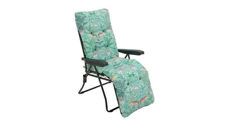 Buy Argos Home Metal Folding Relaxer Chair - Wilderness Jungle | Garden chairs and sun loungers ...