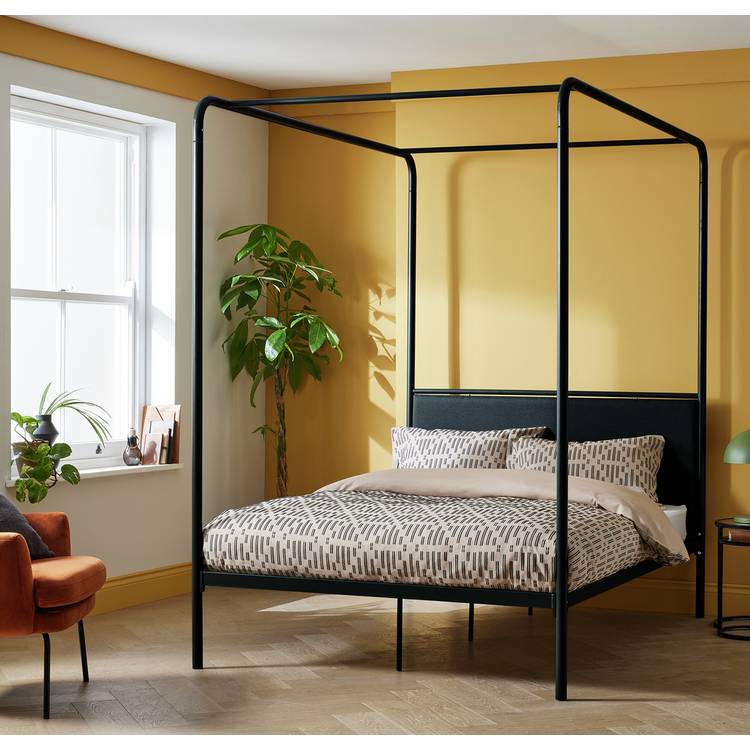 Habitat Damon 4 Poster Kingsize Metal Bed Frame - Black 0