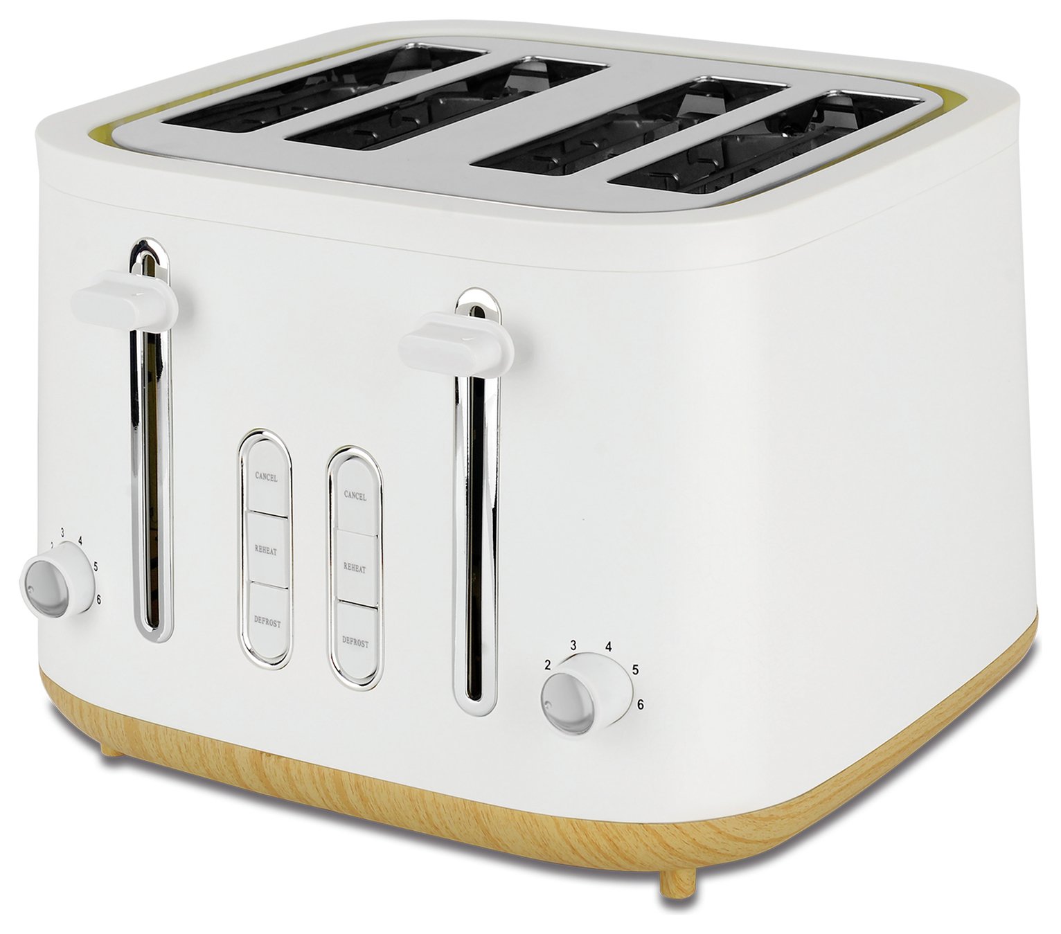 Cookworks T3225BE Scandi Style 4 Slice Toaster - White