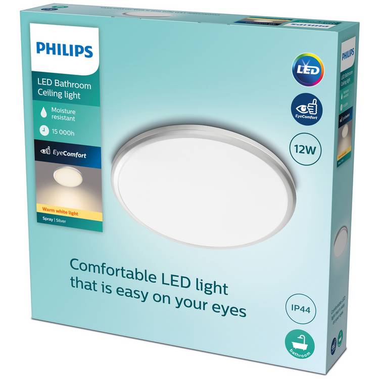 Philips Spray Bathroom Luminaire LED Ceiling Light - Silver 0