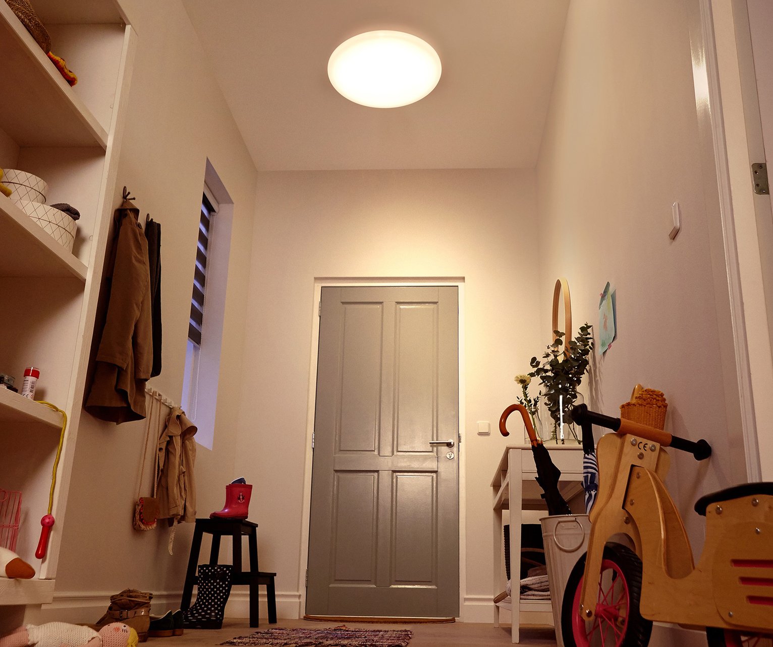 Philips Shan Indoor Motion Sensor Flush Ceiling Light- White