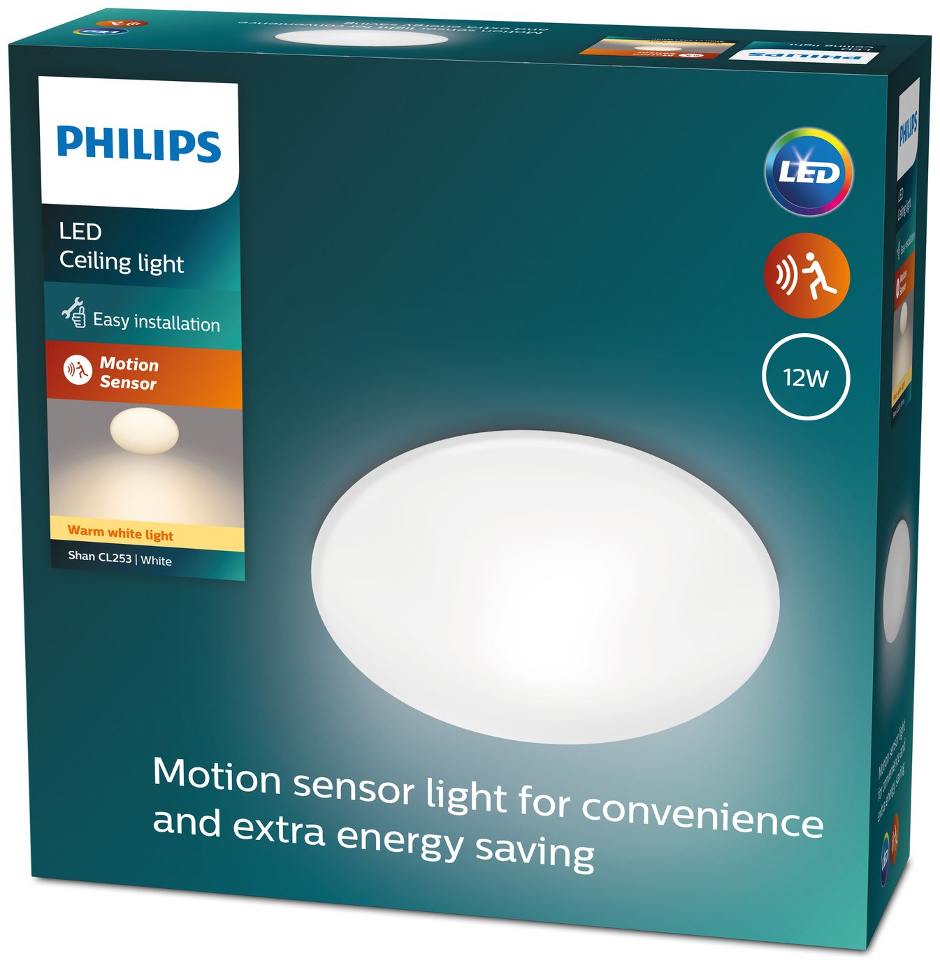 Philips Shan Indoor Motion Sensor Flush Ceiling Light- White