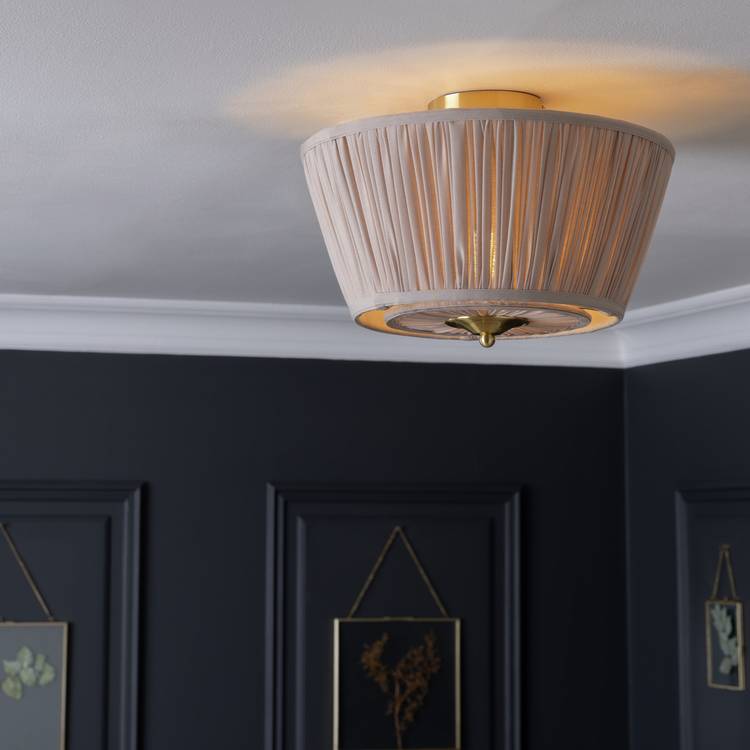 Argos Home Pleated Shade Metal Ceiling Light - Satin Brass 0