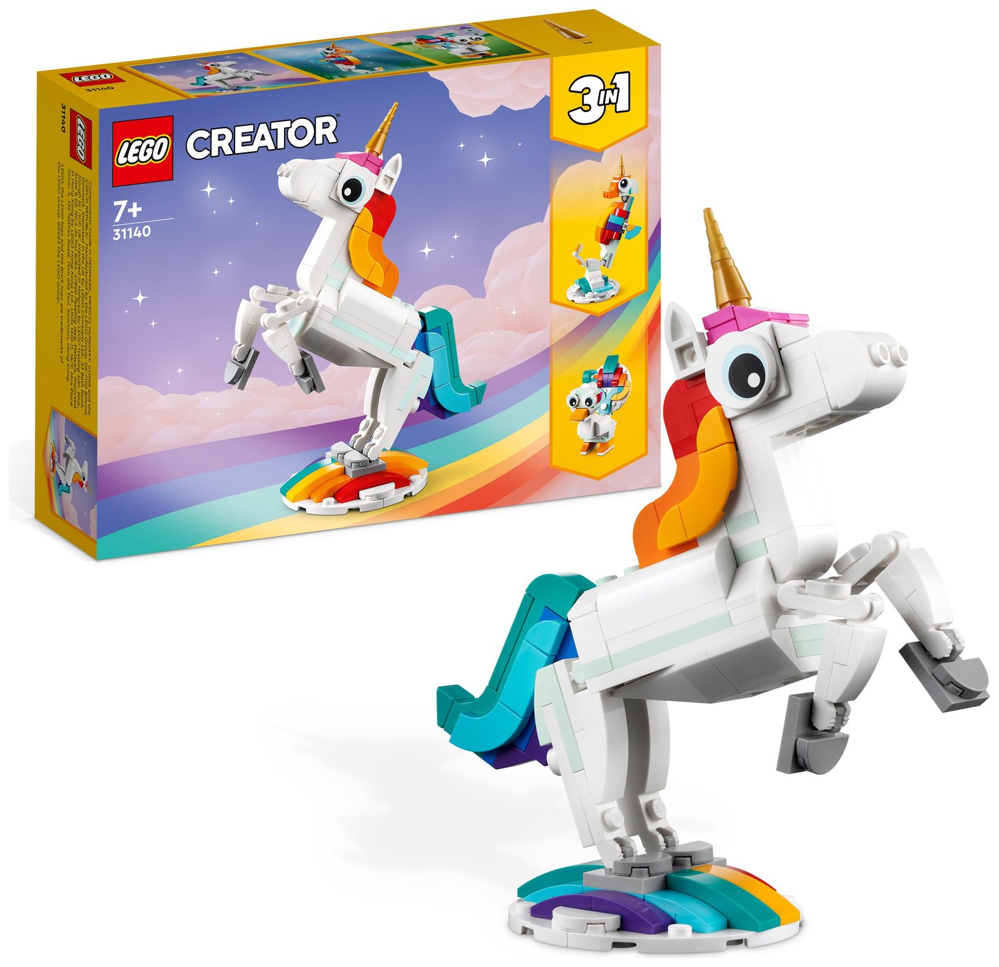 LEGO Creator 3 in 1 Magical Unicorn Toy Animal Playset 31140