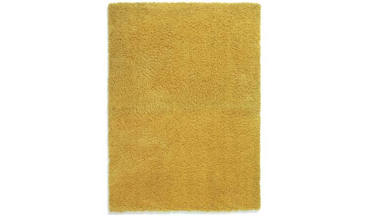 Habitat Cosy Mustard Shaggy Rug - 290x200cm