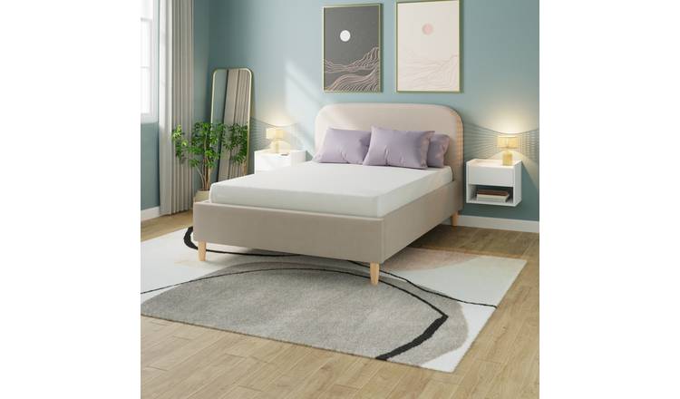 GFW Florence Double Boucle Ottoman Bed  - Natural