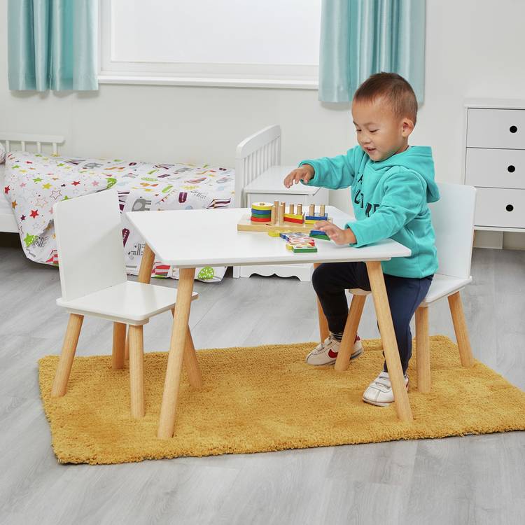 Liberty House Kids Table and Chair Set - Wood White 0