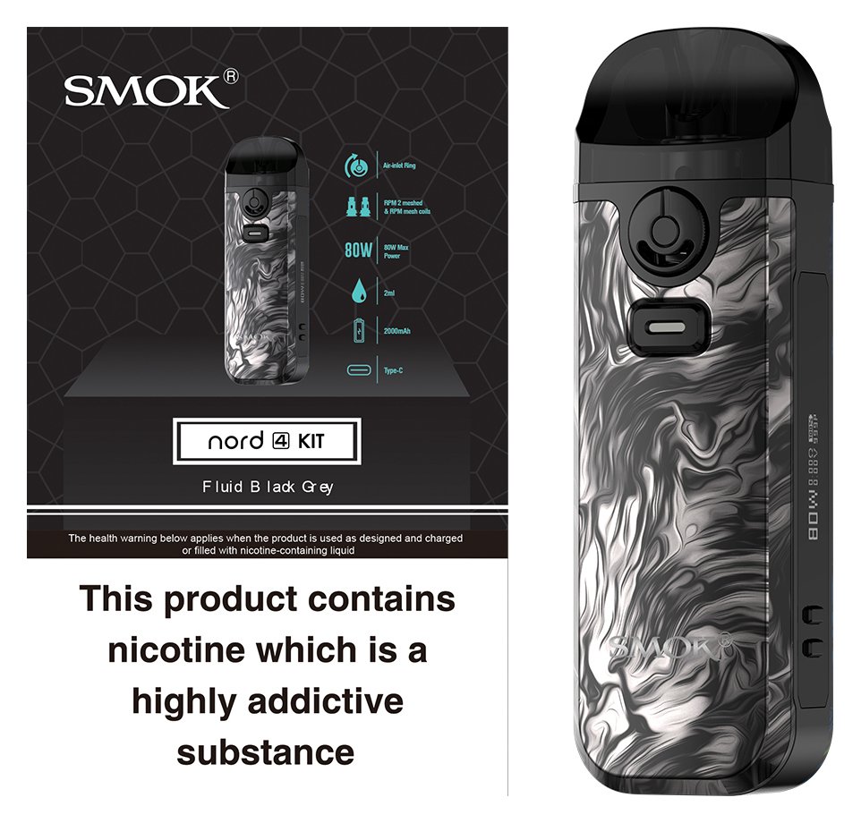 Smok Nord Black Grey 4 Fluid Vape Kit