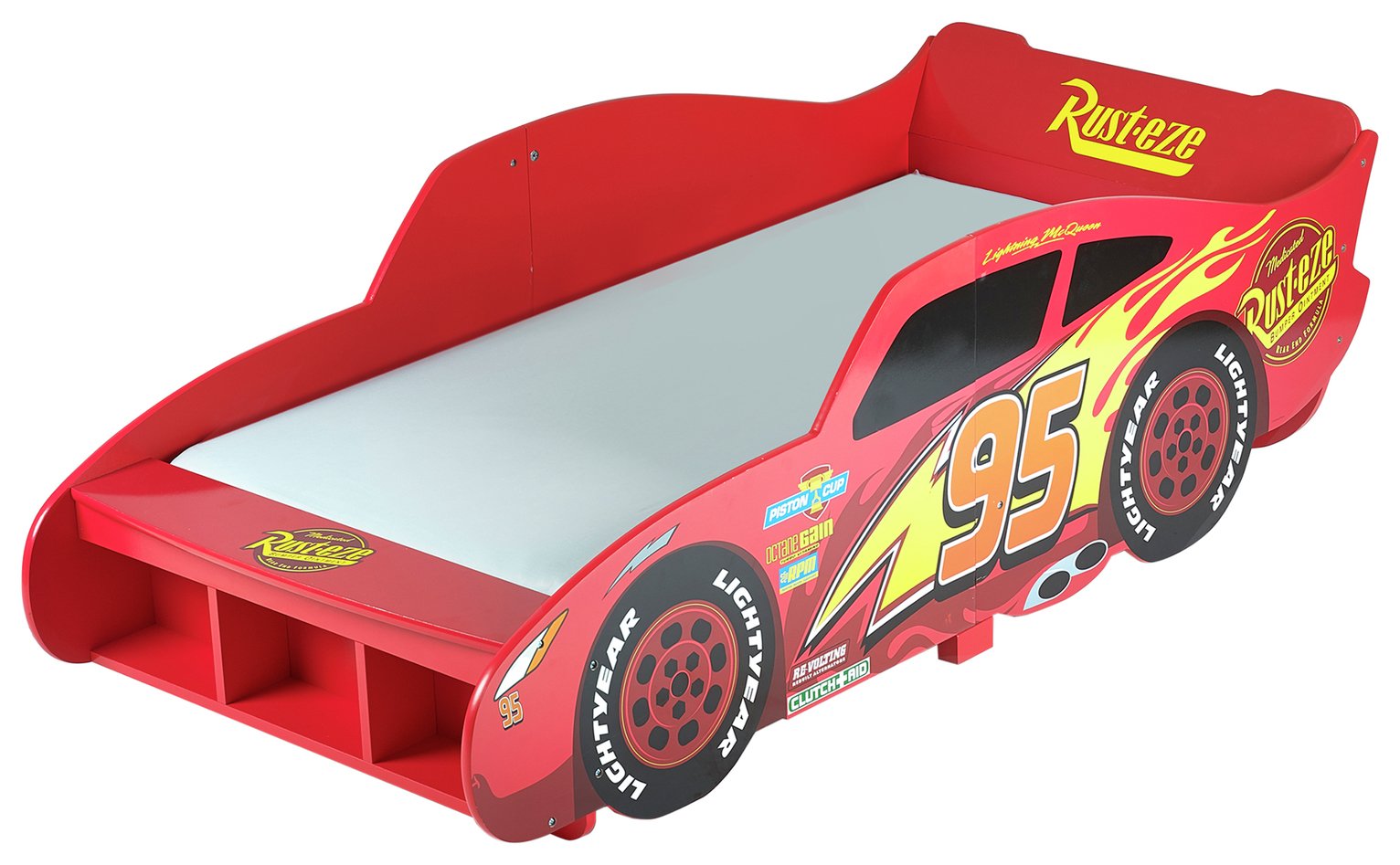 disney lightning mcqueen car toddler bed frame red