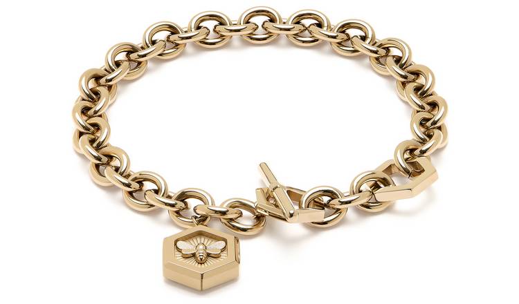 Buy Olivia Burton Gold Plated Bee and Honeycomb Bracelet | Womens ...