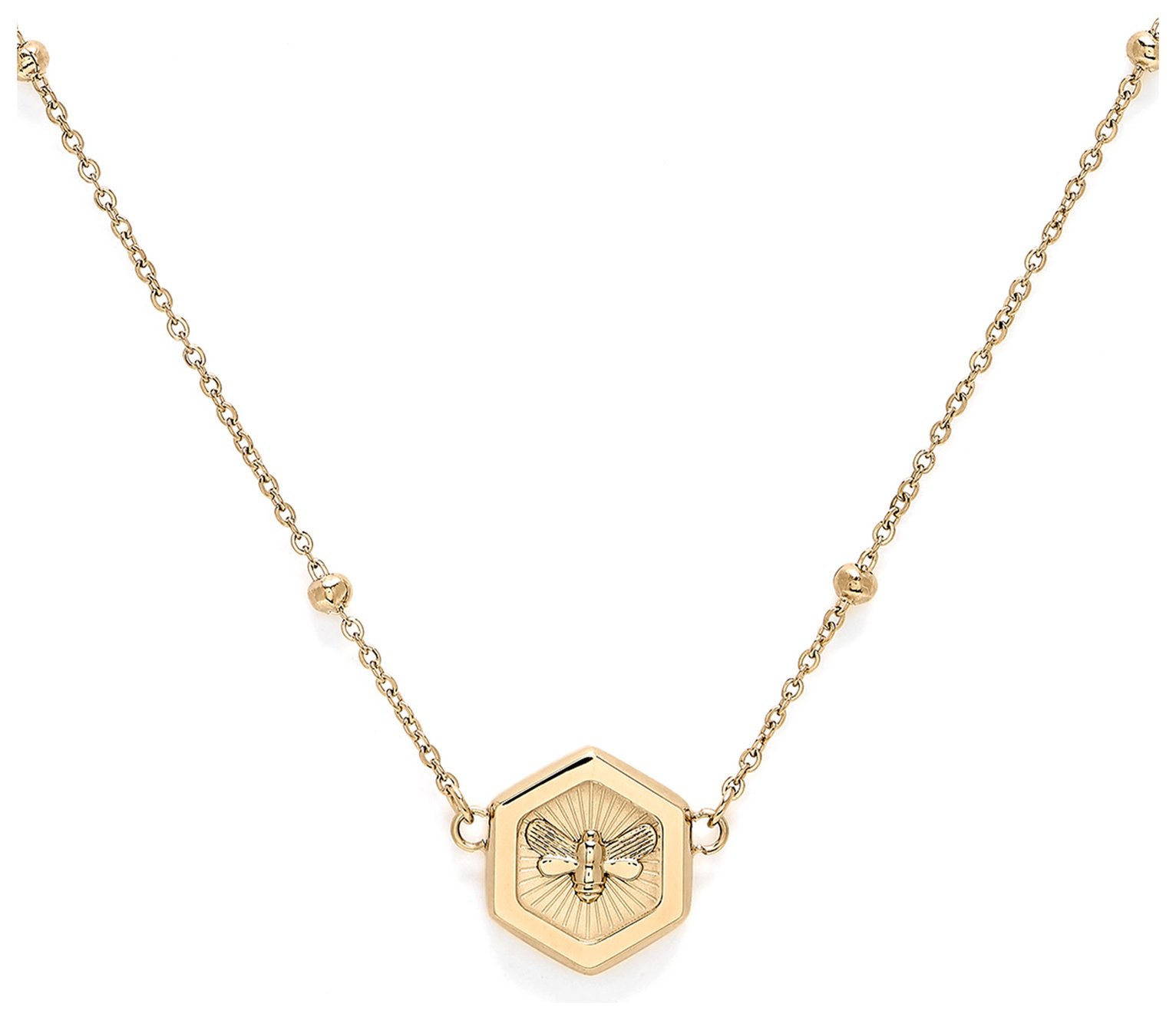 Olivia Burton Gold Plated Bee and Honeycomb Pendant Necklace