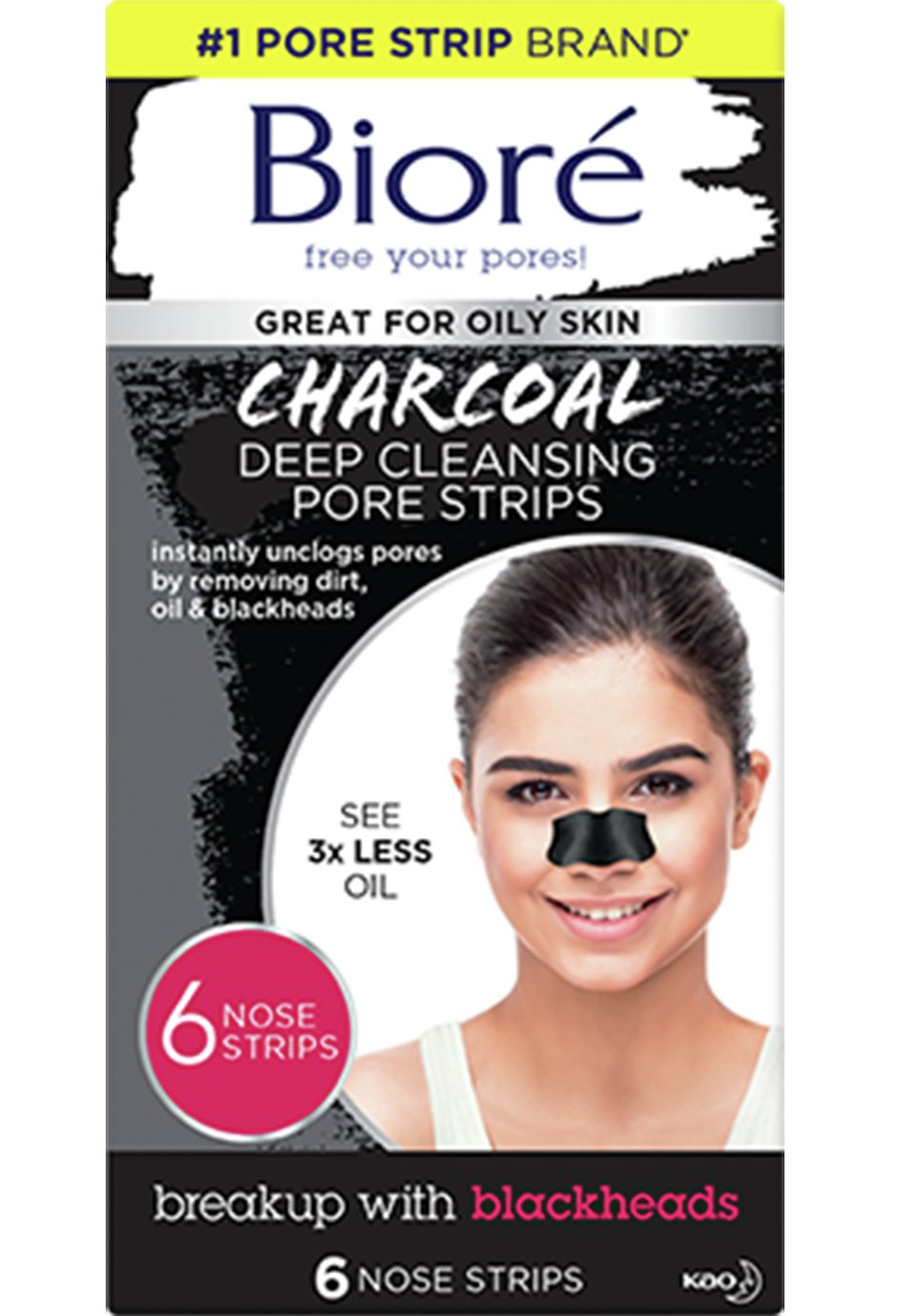 Bioré Deep Cleansing Charcoal Pore Strips x 6 Nose Strips