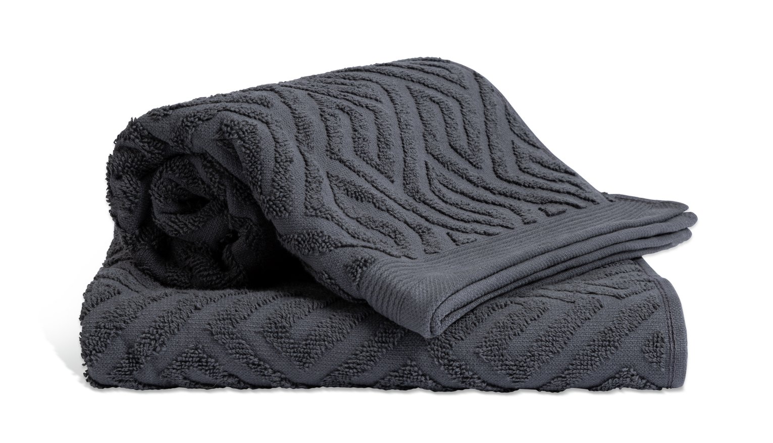 Habitat Textured Luxe 2 Pack Hand Towel - Grey