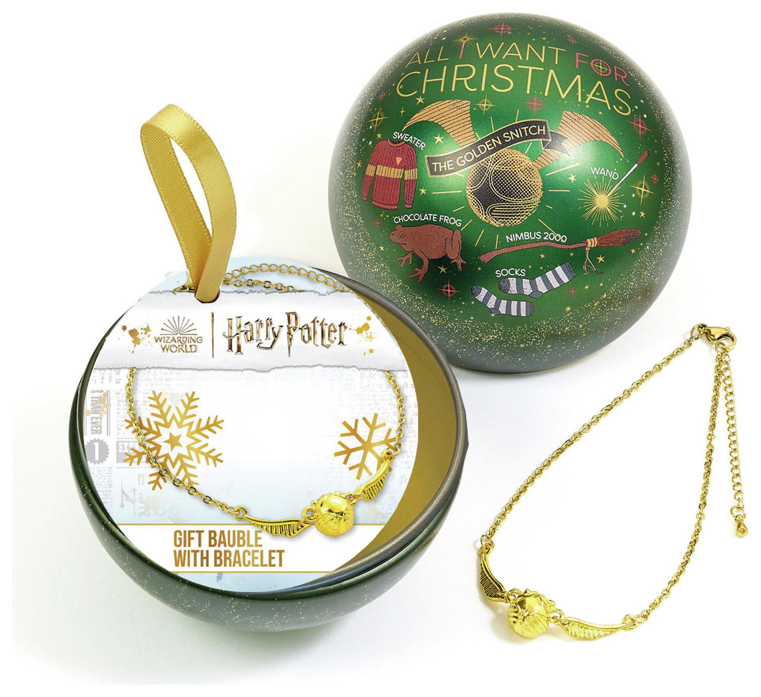 Harry Potter Gold Plated Golden Snitch Bauble Bracelet