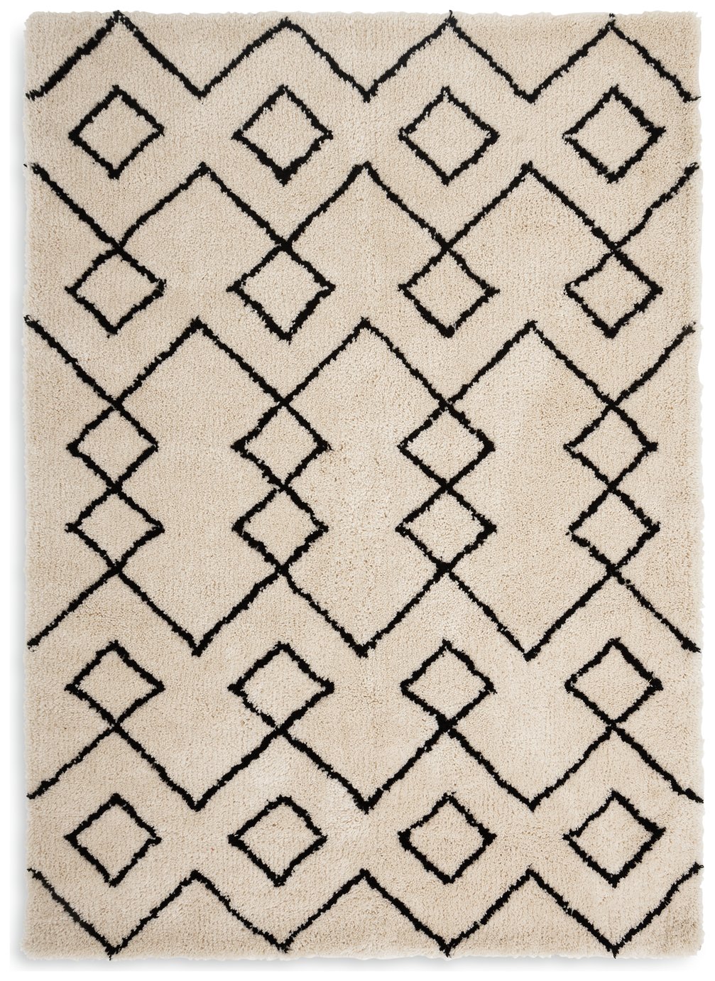 Habitat Diamond Tufted Rug - 160Cm X 230Cm – Cream